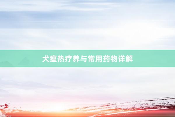 犬瘟热疗养与常用药物详解